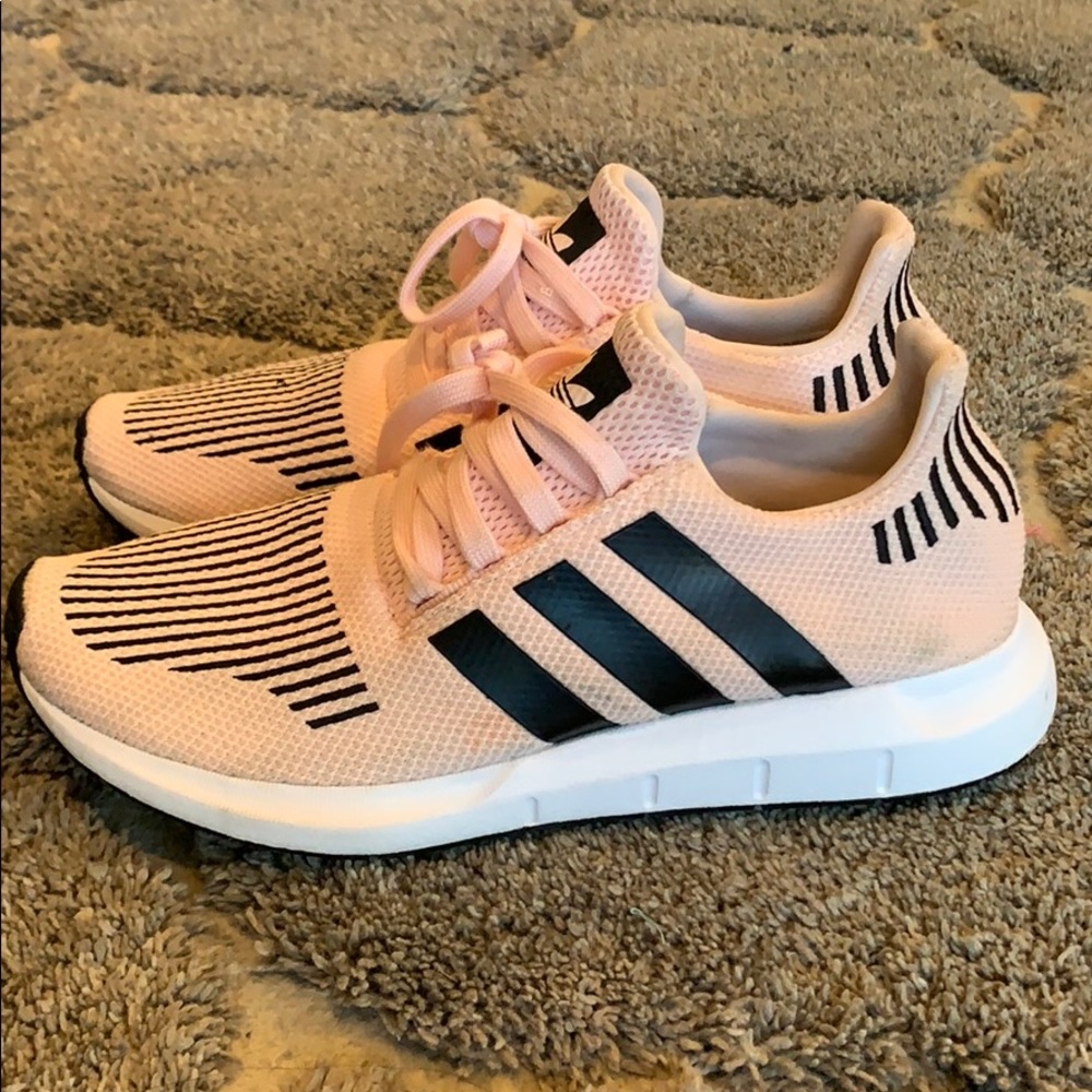 Adidas- pink and black shoes
